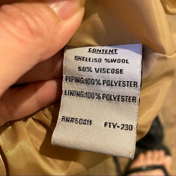 JESSICA SIMPSON Mustard 50% Wool Jacket Size Xsmall - Picture 9 of 10